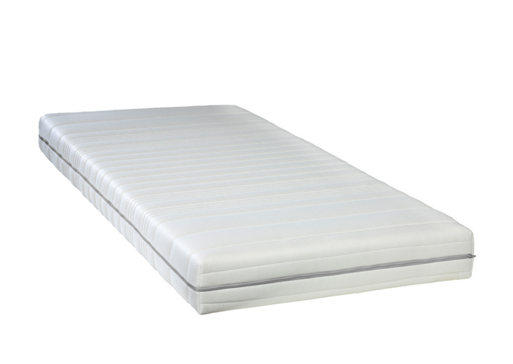 Witte comfortabel matras met gestreepte structuur, verkrijgbaar bij Belga Meubel Brugge